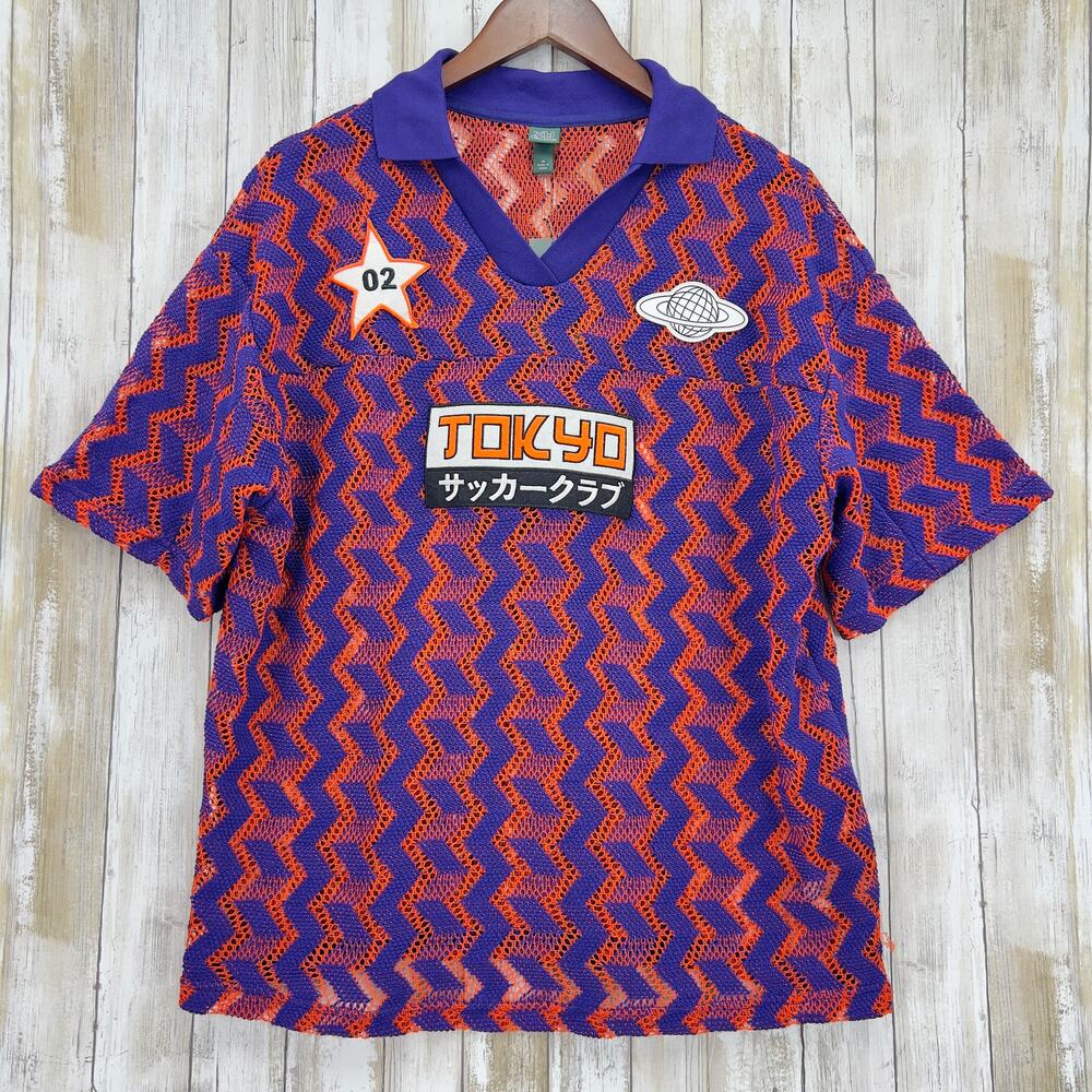 Wild Fable Crochet Polo Shirt Tokyo Graphic Women’s Size M - NWT!